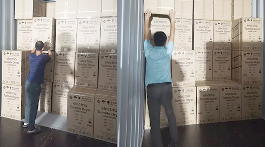 講效率！快速完成英國客戶Electriq衣物烘干機裝柜出貨任務